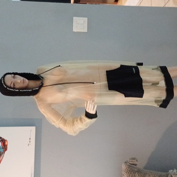 Ruben Galarreta long net sheer hoodie dress L Amazing - Picture 4 of 16